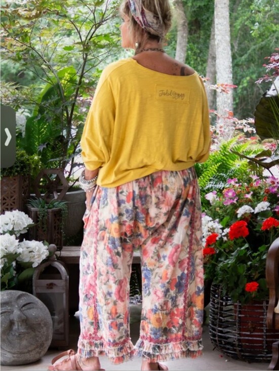 Jaded Gypsy Pants - Jaded Gypsy Garden Romance Floral Ruffle Hem Bloomers - SOLD OUT